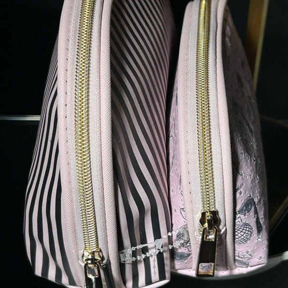 Blush Crush 2fer Pink and Black Cosmetic Bag and Pouch 10” x 7” x 2.5” NWT - Picture 8 of 12